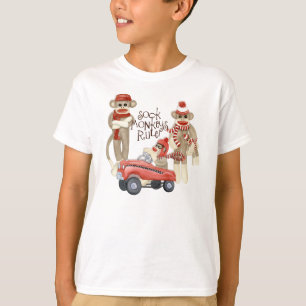 Sock Monkey Pedal Car, Sock Monkeys Rule T Shirt