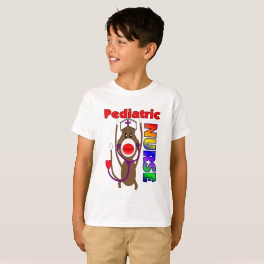 Sock Monkey Pediatrische verpleegkundigen Gifts T-shirt (Voorkant volledig)