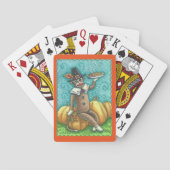 SOCK MONKEY PILGRIM THANKSGIVING PLAYCARDS POKERKAARTEN (Achterkant)