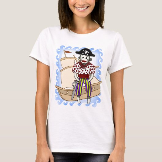 Sock Monkey Piraat T-shirt (Voorkant)