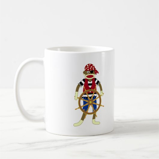 Sock Monkey Pirate Koffiemok (Links)