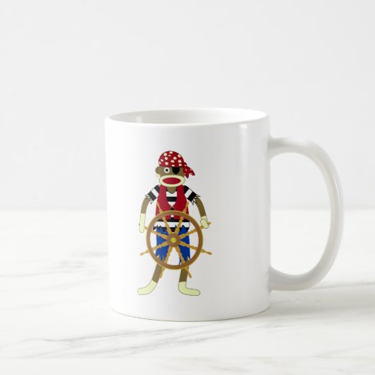 Sock Monkey Pirate Koffiemok (Rechts)