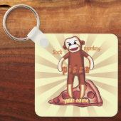 Sock Monkey Pizza Sleutelhanger (Voorkant)