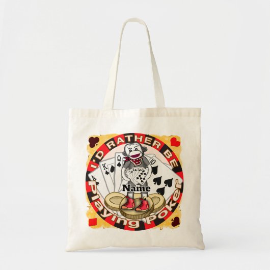 Sock Monkey poker Tote Bag (Voorkant)