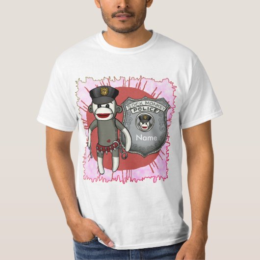 Sock Monkey Police t-shirt (Voorkant)