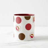 Sock Monkey Polka Dots Mok (rood en bruin) (Center)