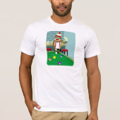 Sock Monkey Pool Billiards Player T-shirt (Voorkant)