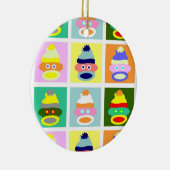 Sock Monkey Pop Art Keramisch Ornament (Rechts)