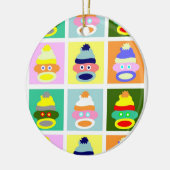 Sock Monkey Pop Art Keramisch Ornament (Links)