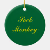 Sock Monkey Pop Art Keramisch Ornament (Achterkant)