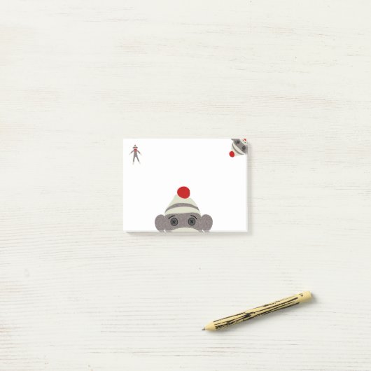 Sock Monkey Post-it® Notes (Op bureau)