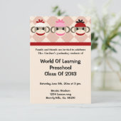 Sock Monkey Preschool of Kindergarten Afstuderen Kaart (Staand voorkant)
