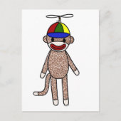Sock Monkey Propeller Pet Briefkaart (Voorkant)