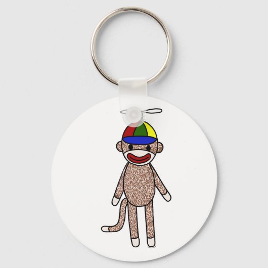 Sock Monkey Propeller Pet Sleutelhanger (Voorkant)