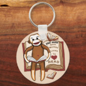 Sock Monkey Reading sleutelhanger (Voorkant)
