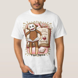 Sock Monkey Reading T-shirt