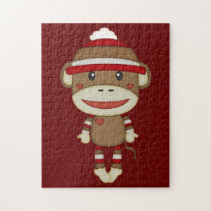 Sock Monkey Retro Family Fun Game Legpuzzel