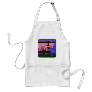 Sock Monkey Retro Party House Cartoon Fun Art Standaard Schort