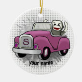 Sock Monkey Rijdende Auto ornament (Voorkant)