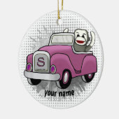 Sock Monkey Rijdende Auto ornament (Links)