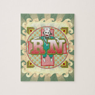 Sock Monkey RN Nurse Legpuzzel