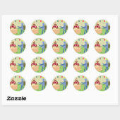 Sock Monkey Robot Waiter Ronde Sticker (Vel)