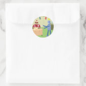 Sock Monkey Robot Waiter Ronde Sticker (Tas)