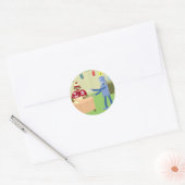 Sock Monkey Robot Waiter Ronde Sticker (Envelop)