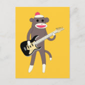 Sock Monkey Rocks met Electric Guitar Briefkaart (Voorkant)