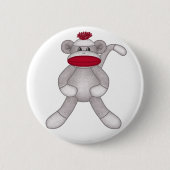 Sock Monkey Ronde Button 5,7 Cm (Voorkant)