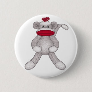 Sock Monkey Ronde Button 5,7 Cm