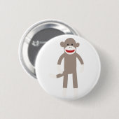 Sock Monkey Ronde Button 5,7 Cm (Voorkant /achterkant)