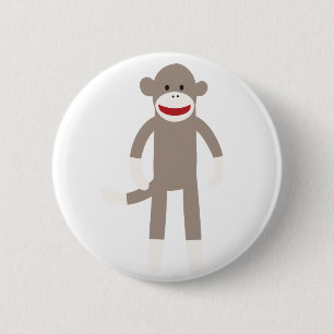 Sock Monkey Ronde Button 5,7 Cm