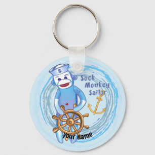 Sock Monkey Sailor Sleutelhanger
