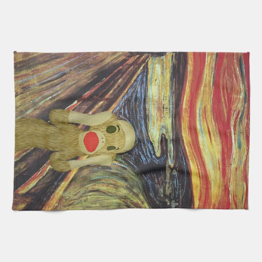 Sock Monkey-scherm Theedoek (Horizontaal)