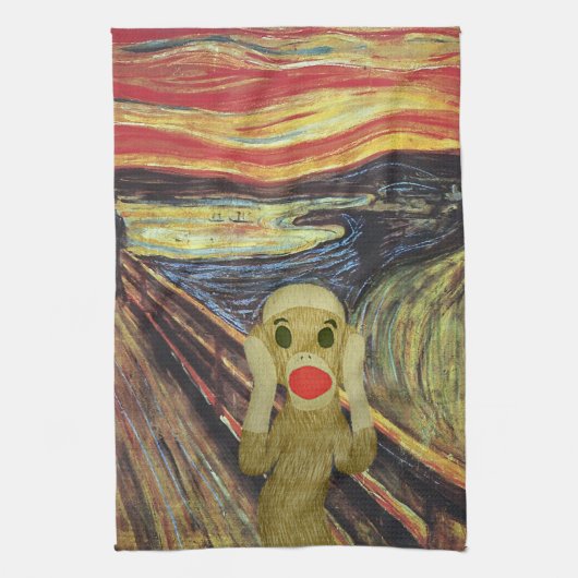 Sock Monkey-scherm Theedoek (Verticaal)