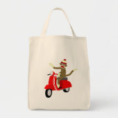 Sock Monkey Scooter Tote Bag (Voorkant)