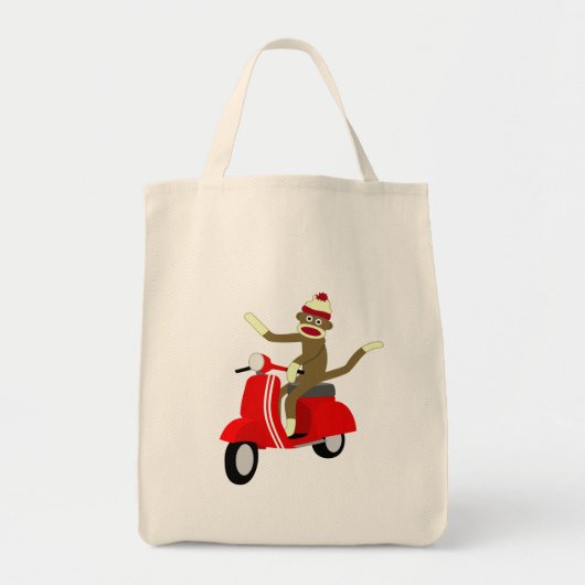 Sock Monkey Scooter Tote Bag (Voorkant)