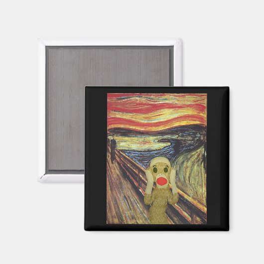 Sock Monkey Scream magneet (Voorkant / Achterkant)
