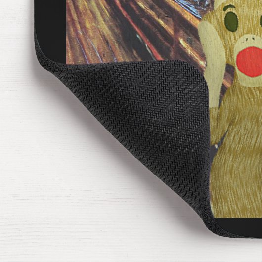Sock Monkey Scream mousepad Muismat (Hoek)