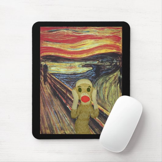 Sock Monkey Scream mousepad Muismat (Met muis)