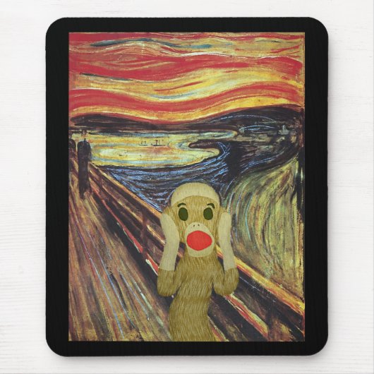 Sock Monkey Scream mousepad Muismat (Voorkant)