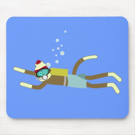 Sock Monkey Scuba Diver Muismat (Voorkant)