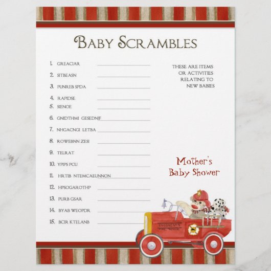 Sock Monkey, Shower Bingo in Scramble Game (Voorkant)