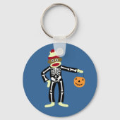 Sock Monkey Skeleton Halloween Sleutelhanger (Voorkant)