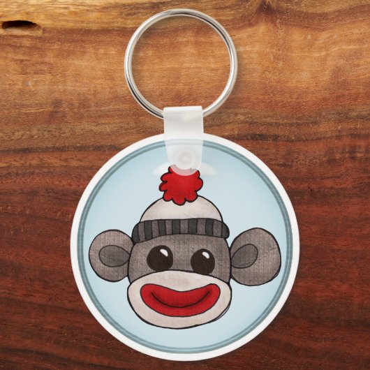 Sock Monkey Sleutelhanger (Voorkant)