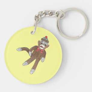 Sock Monkey-Sleutelhanger Sleutelhanger