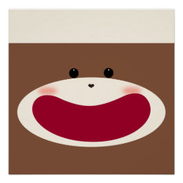 Sock Monkey Smile(Boy)Glanzend Poster