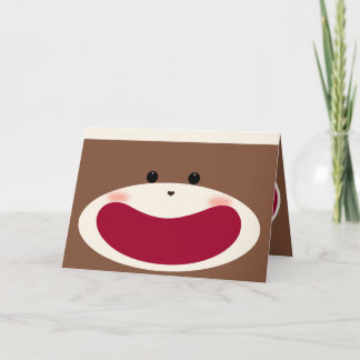 Sock Monkey Smile(jongen) Bedankkaart
