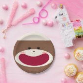 Sock Monkey Smile(jongen) Papieren Bordje (Feest)